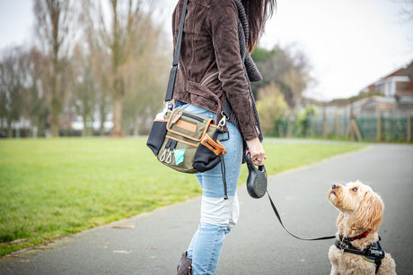 The Original Bag - Khaki Leather Trim Barking Bags   