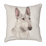 Christine Varley | English Bull Terrier - White | Dog Scatter Cushion Cushions Christine Varley   