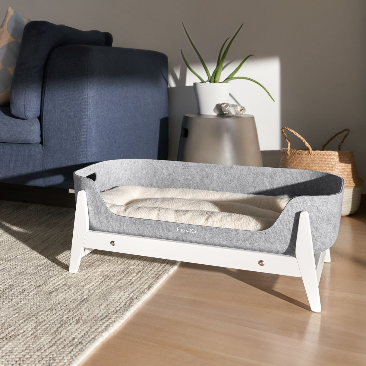 Pup & Kit - PetNest® Raised Dog Bed - White